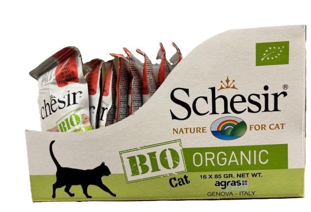 Schesir Bœuf bio 85g – Chat