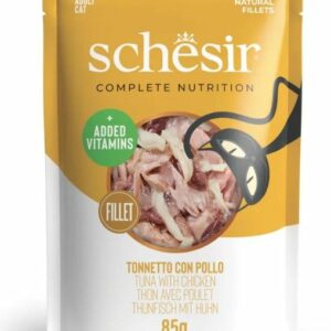 Schesir Thon et poulet en gelée sachet 85g – Chat