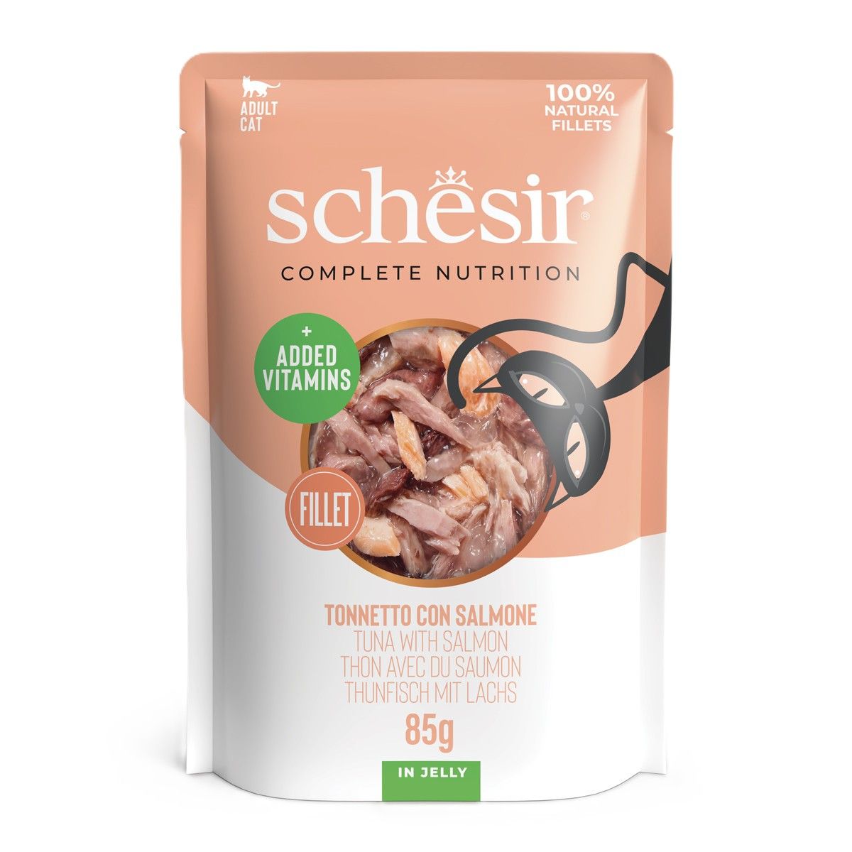 Schesir Thon et saumon en gelée sachet 85g – Chat