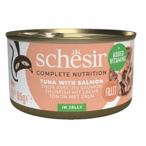 Schesir Thon et saumon en gelée 85g – Chat