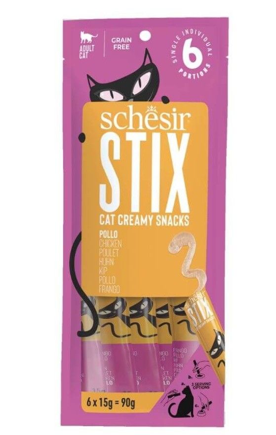 Schesir Poulet friandise 6 x 15g – Chat