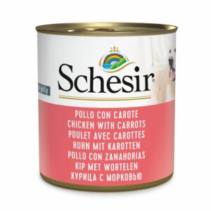 Schesir Poulet et carottes en gelée 285g – Chien