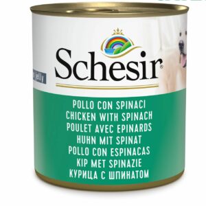 Schesir Poulet et épinards en gelée 285g – Chien