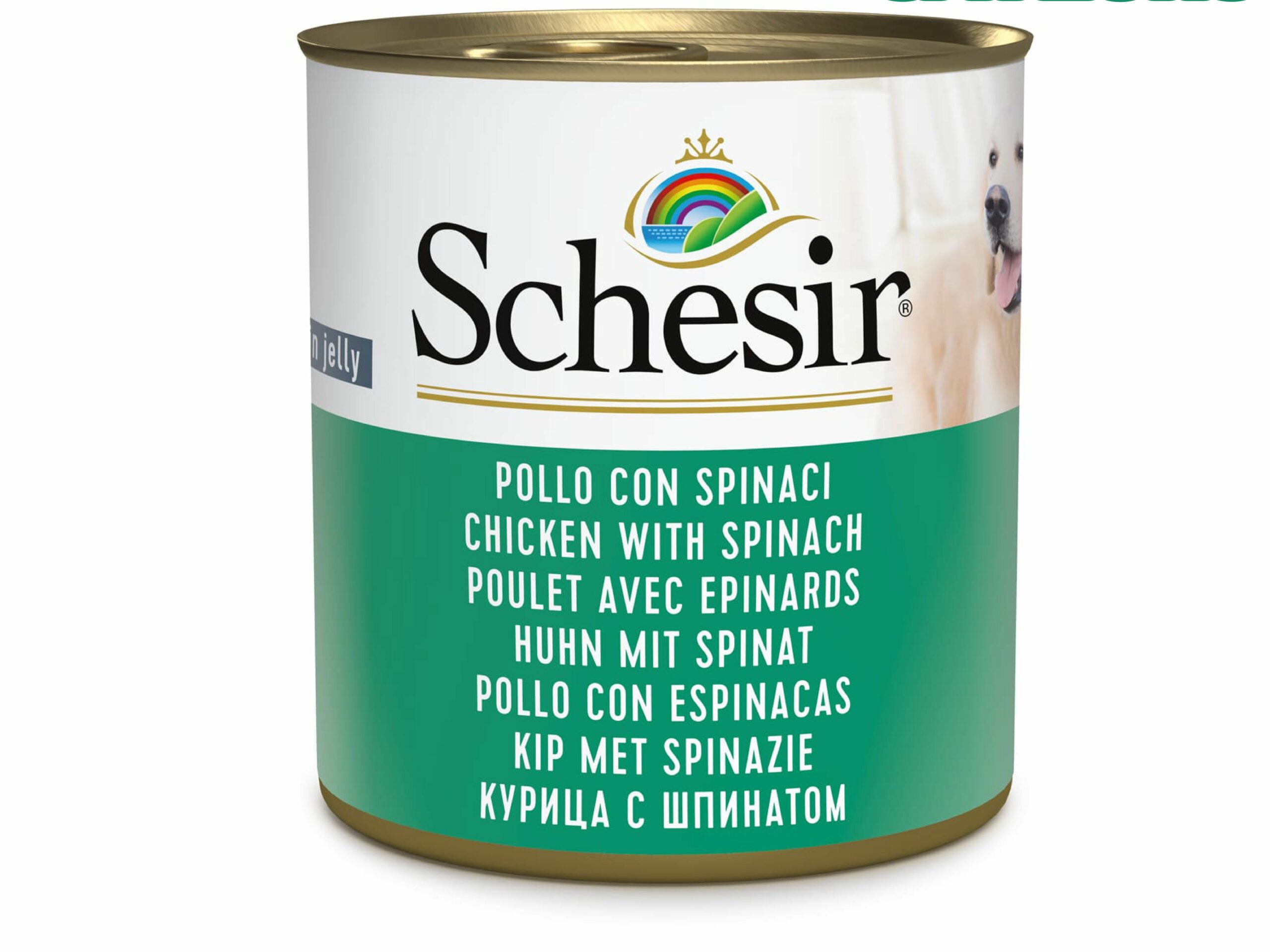Schesir Poulet et épinards en gelée 285g – Chien