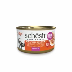 Schesir Thon et citrouille en bouillon 70g – Chat