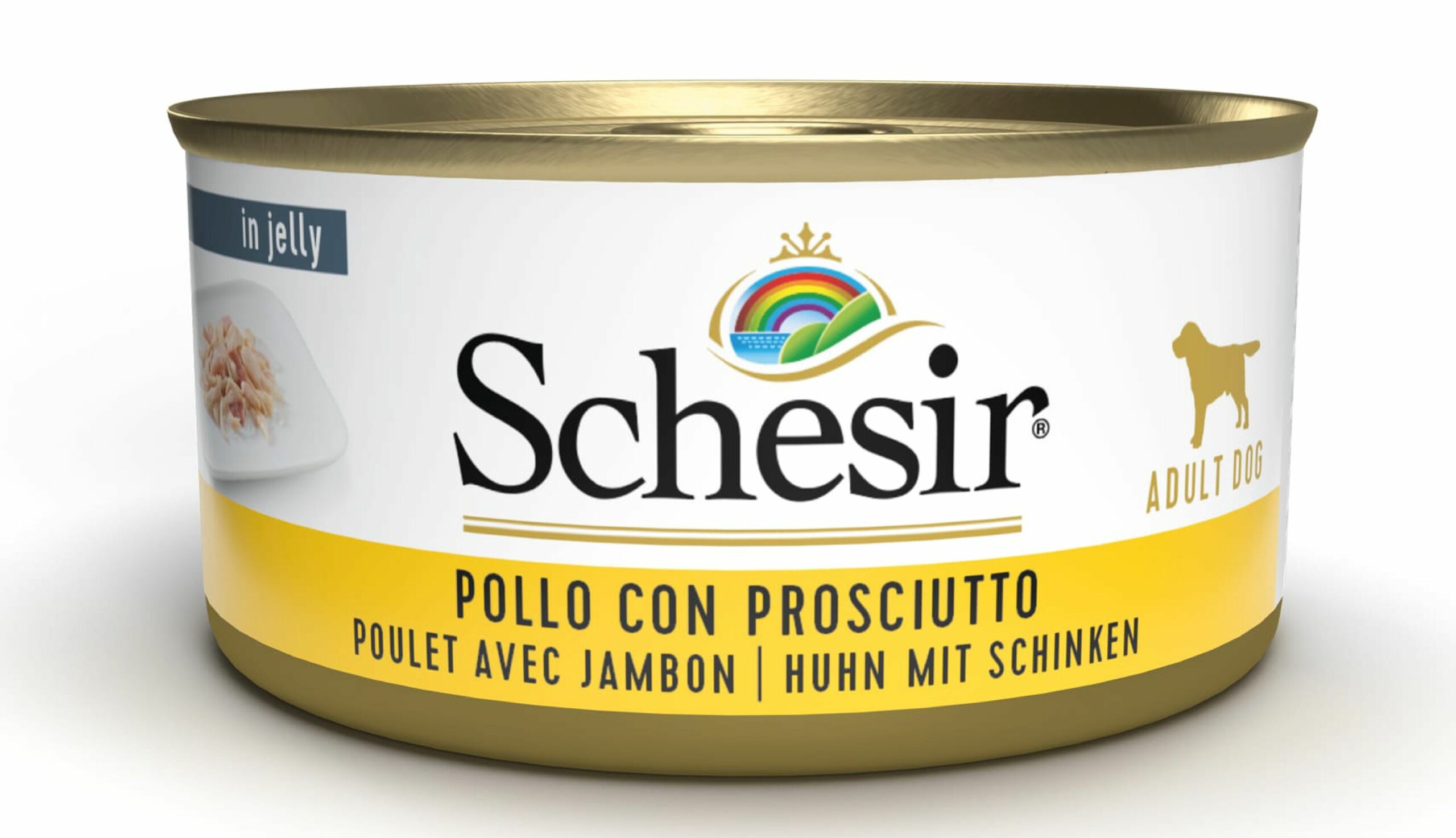 Schesir Poulet et jambon en gelée 150g – Chien