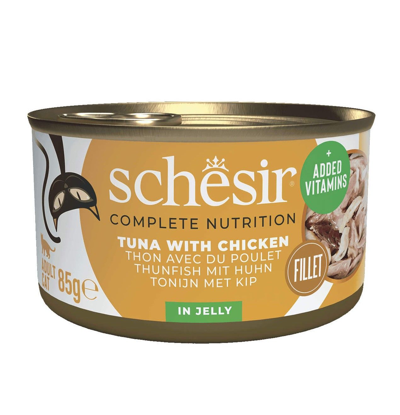 Schesir Thon et poulet en gelée 85g – Chat
