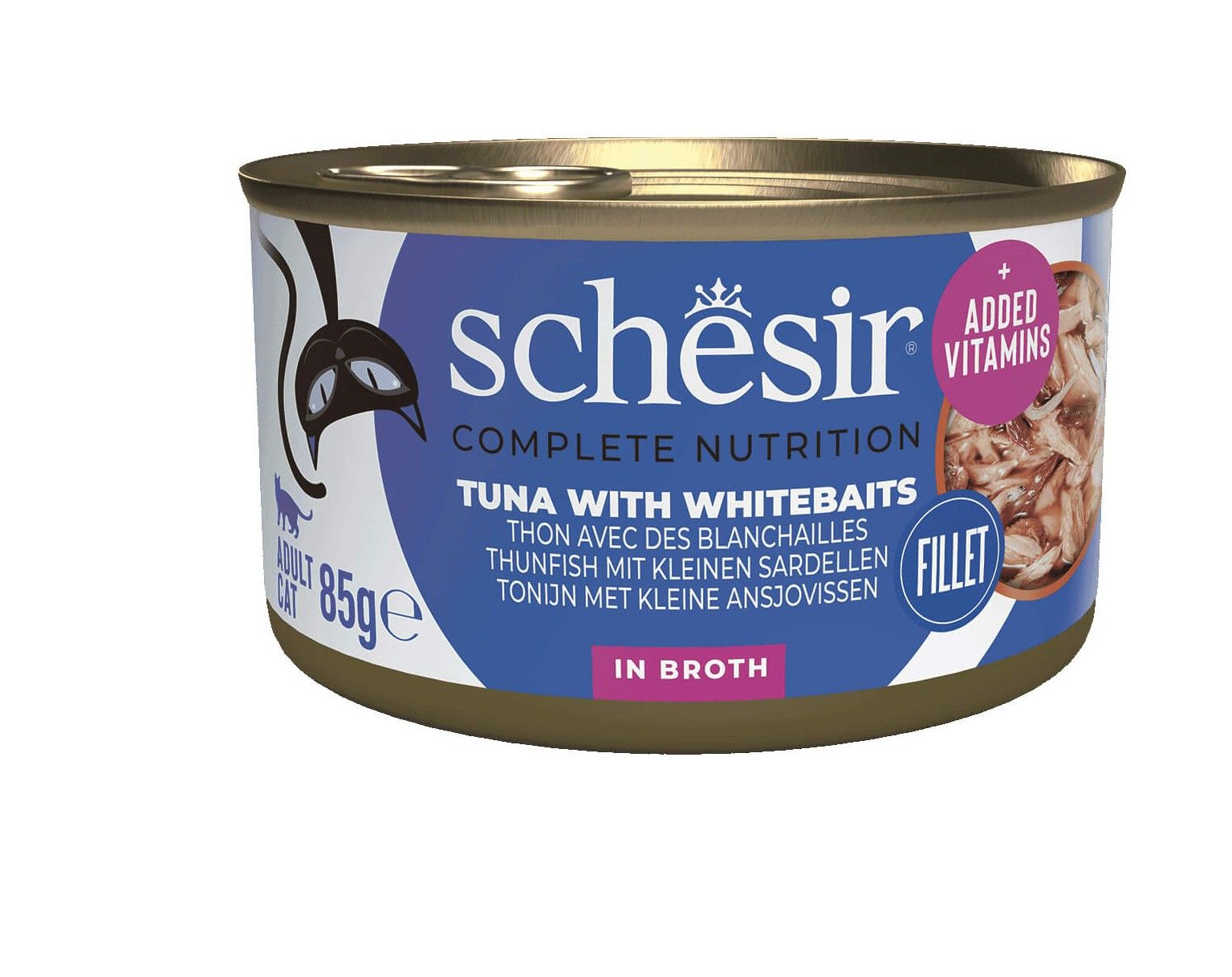 Schesir Thon et blanchailles et riz au naturel 85g – Chat