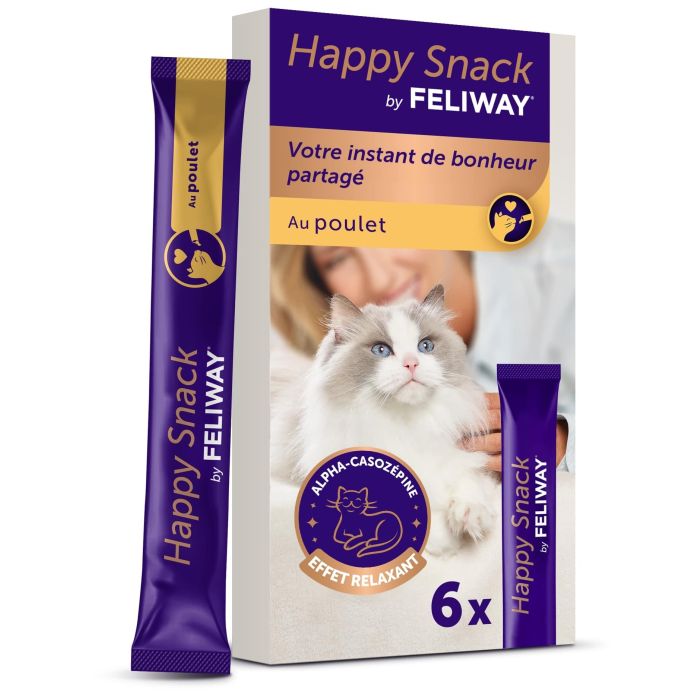 Happy Snack by Feliway Friandises Poulet Chat 6x15g