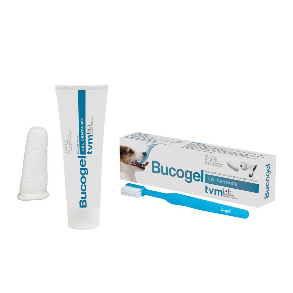 Bucogel TVM tube 50 mL avec brosse à dents et doigtier