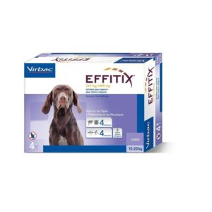 Virbac Effitix Spot-On pipettes chien 10-20 kg boite de 24