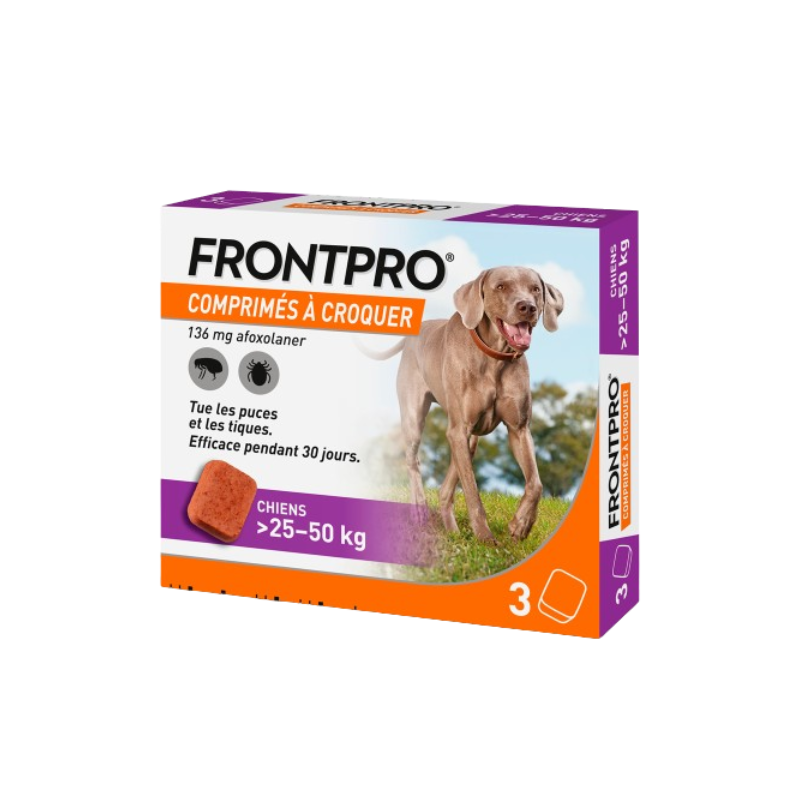 Frontpro XL grand chien 25-50 kg boîte de 3 comprimés à croquer