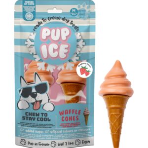 Pup Ice Waffle Cones fraise 2x110g – Chien