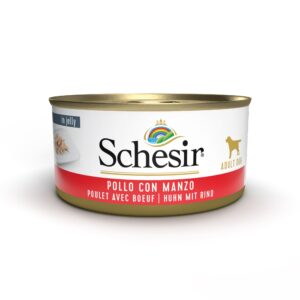 Schesir Gelée filets de poulet et bœuf 150g – Chien