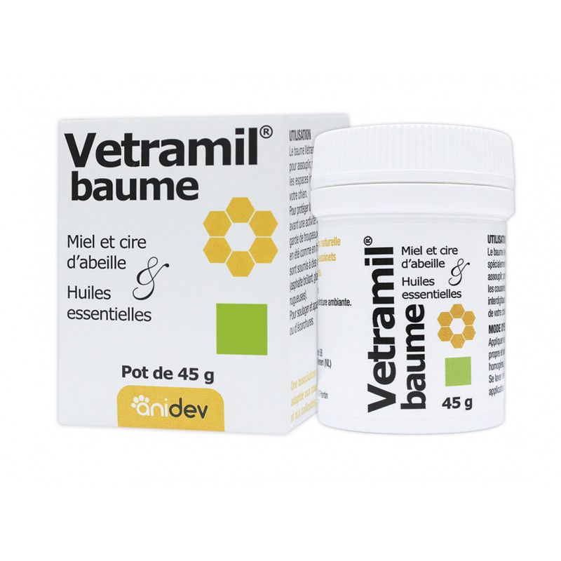 Vétramil baume au miel pot 45 g chien et chat
