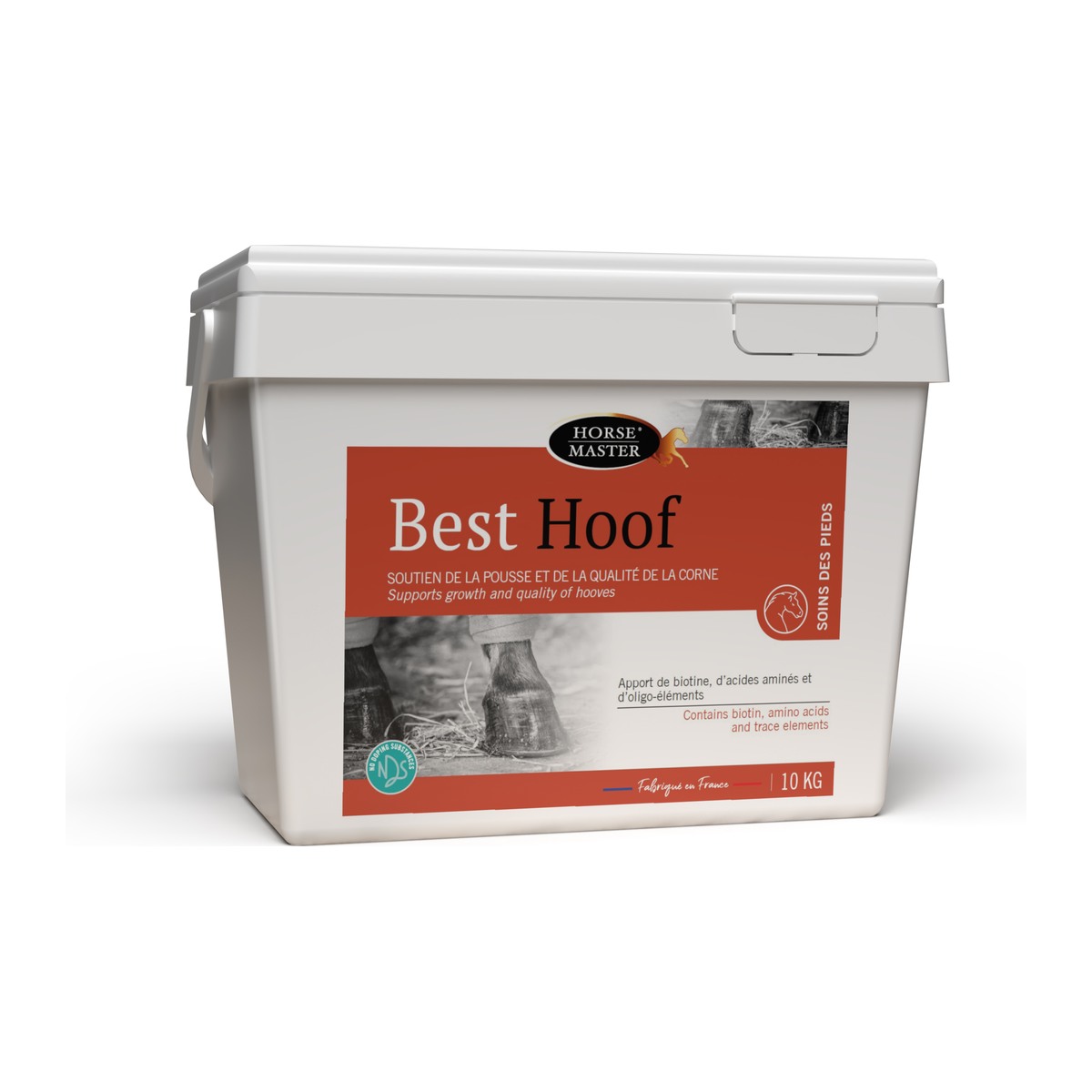 Seau de Horse Master Best Hoof 10 kg, granulés à la biotine pour la corne du cheval
