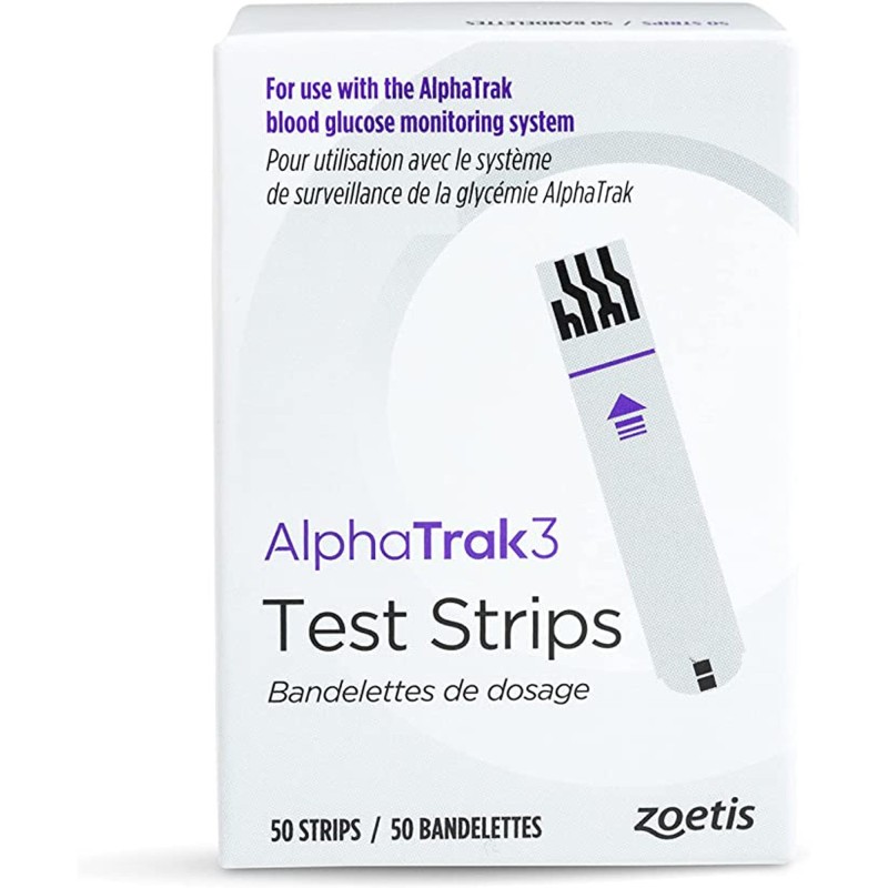 Boîte Zoetis AlphaTrak 3 bandelettes de dosage x50