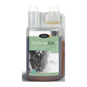 Huile de lin Horse Master – bidon de 1 L, complément en acides gras pour cheval