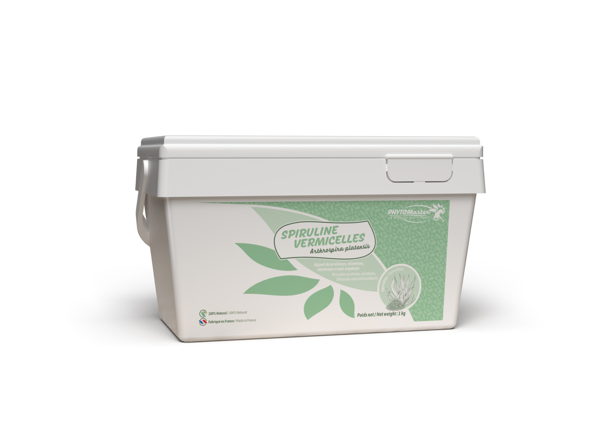 Seau de 1 kg de spiruline vermicelles Phyto Master pour cheval