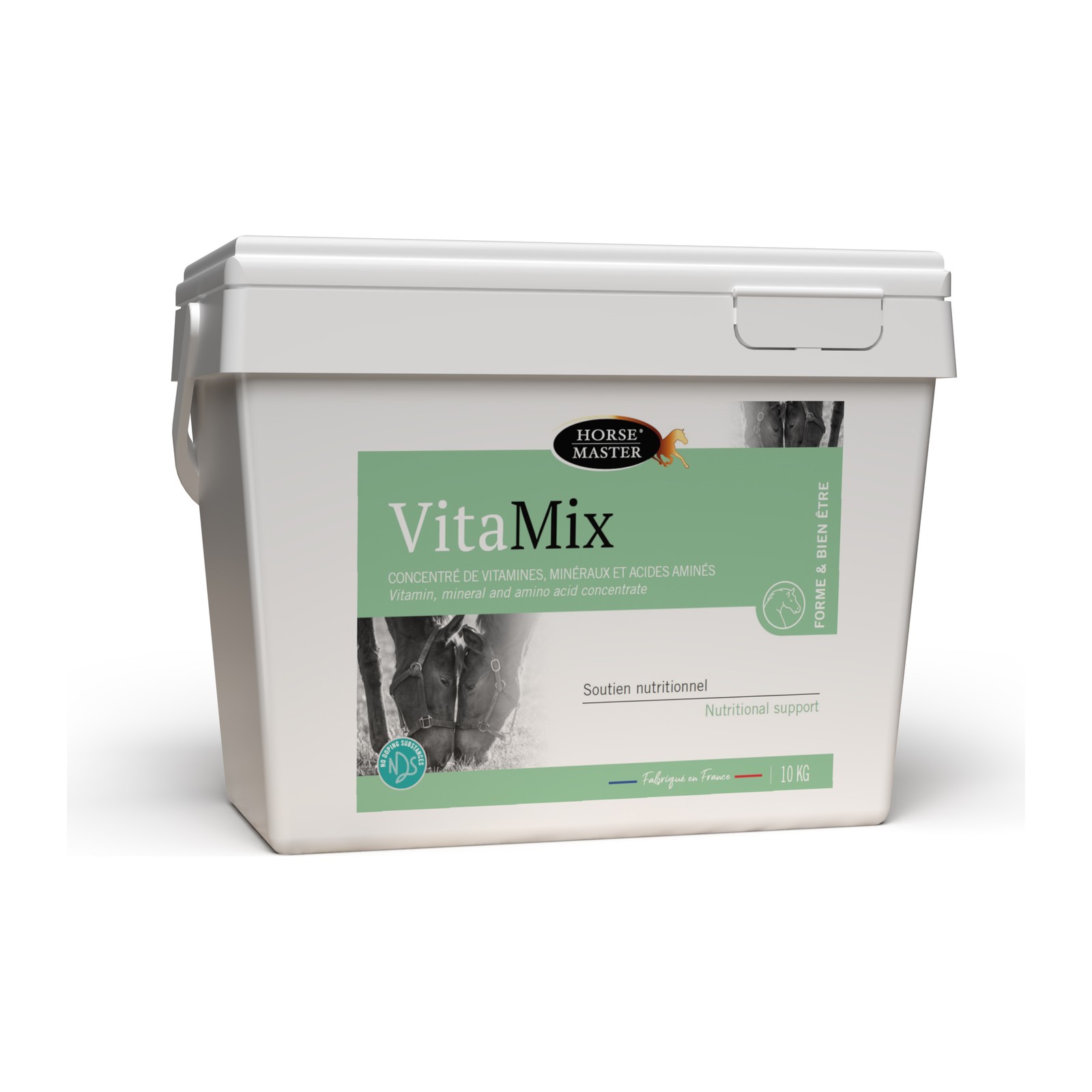 Vitamix Horse Master – seau de 10 kg format écurie, granulés minéraux vitaminés pour cheval